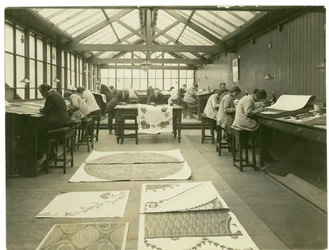 Section of the designing room, Carpet Trades, 1923